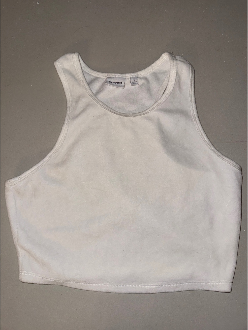 Aritzia Sunday Best velour crop tank top size small